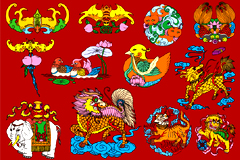 多款中国民间传统吉祥图案矢量素材